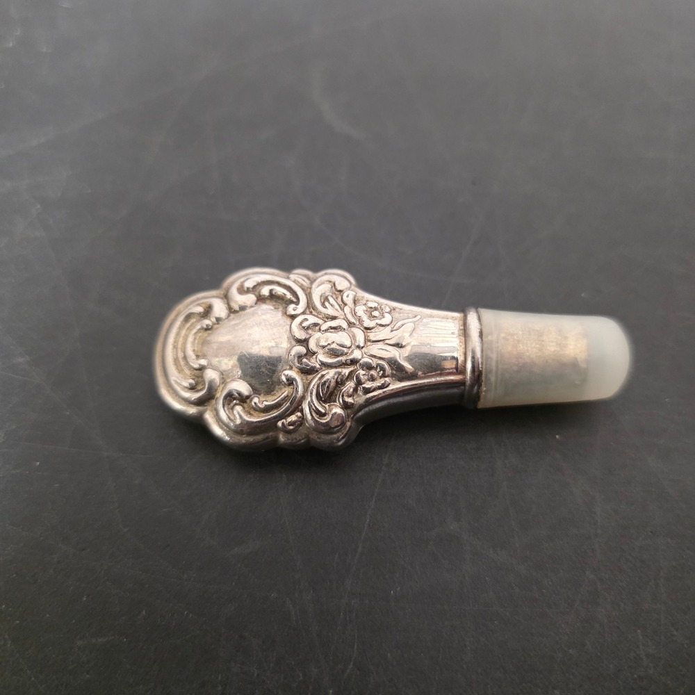 Irice Vintage Glass Perfume Bottle Pink Rose Stopper Extra Silver Dauber Decor - Picture 4 of 12
